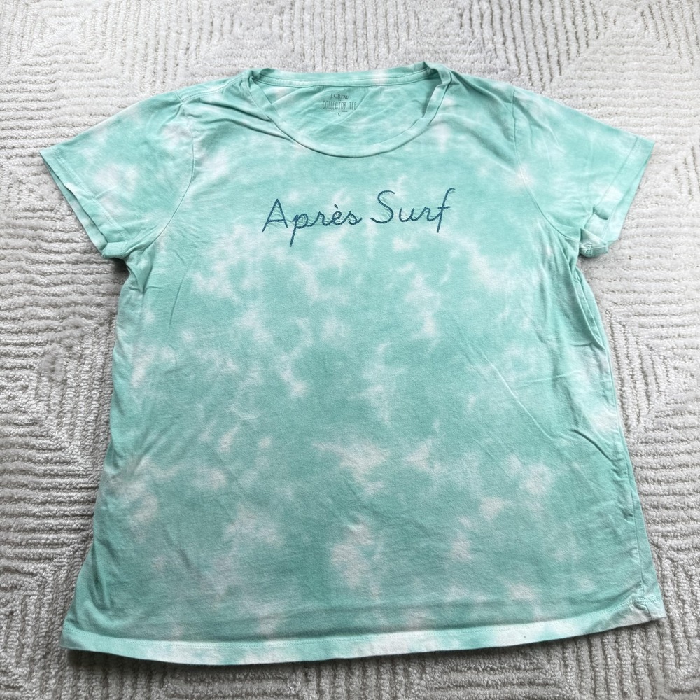 J Crew Shirt Womens L Apres Surf Collector Tee Beach Summer Resort Casual Resort